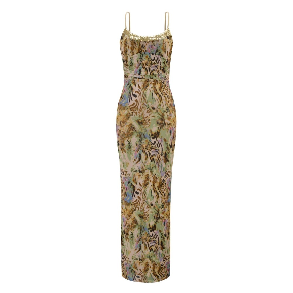 Tiger Mist Multicolor Animal Print Maxi Dress